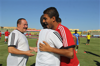 صور أحمد خيري مع الجهاز الفني للإسماعيلي قبل المباراة
