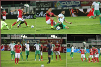 ضربة جزاء عمرو جمال وعبد الله السعيد ينفذها بنجاح في مباراة الأهلي والمصري