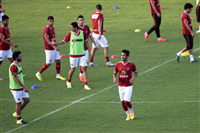 صالح جمعة في اول تدريب له مع النادي الأهلي