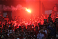جماهير الأهلي تشعل مران الاهلي اليوم وتهتف للاعبين وتستقبل صالح جمعة
