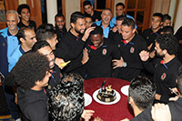 إحتفال لاعبو الأهلي بعيد ميلاد إيفونا