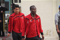 صور وصول لاعبي الأهلي لملعب الإسكندرية قبل مباراة المحلة