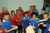 احتفال لاعبي الأهلي بعيد ميلاد سعد سمير وباسم علي وأحمد عادل عبد المنعم