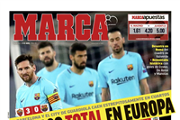 صور الصحف الرياضية بعد خروج برشلونة من دوري أبطال أوروبا أمام روما