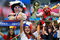 صور الجماهير في مباراة فرنسا وبلجيكا