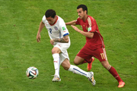 صور اللاعبين في مباراة تشيلي وإسبانيا 